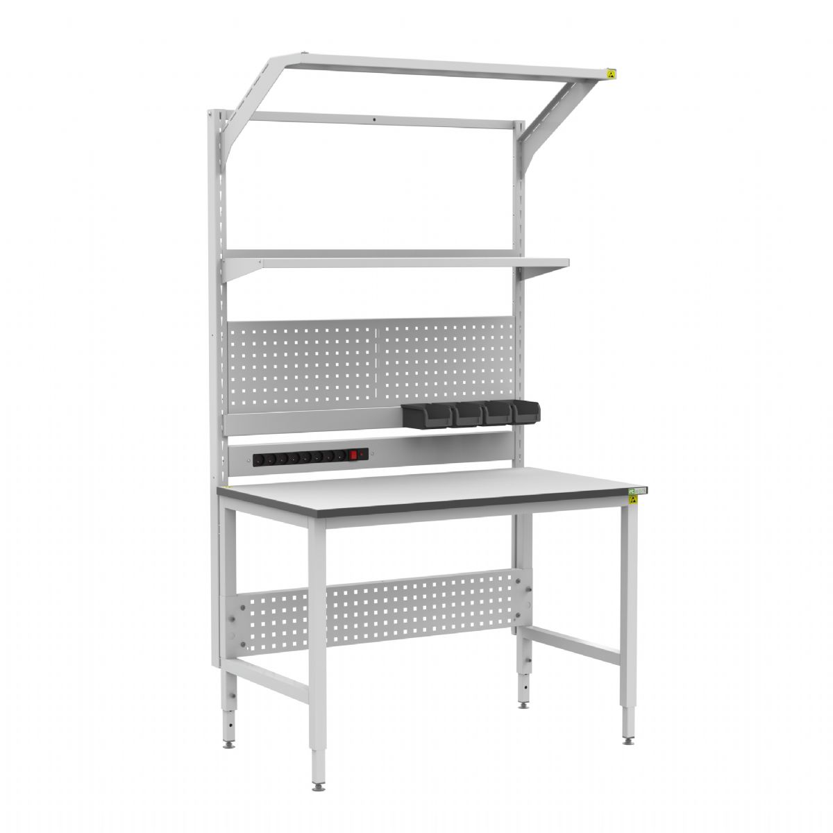 ESD Çalışma Masası (700x1200mm) - Raflı Full Set